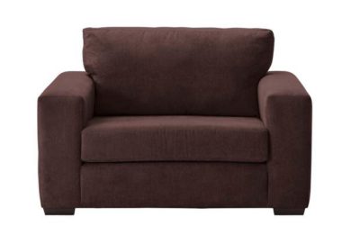 Heart of House Eton Fabric Cuddle Chair - Chocolate.